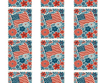 Patriotic Vintage Flag Clay Transfer Paper, Image Transfer Design for Earrings, Water Soluble Transfer Paper for Polymer Clay