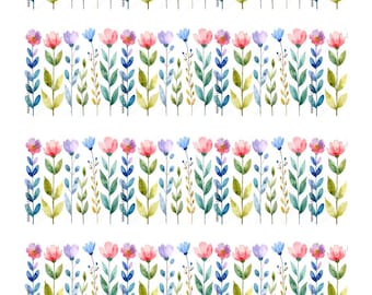 Watercolor Flowers Clay Transfer Paper, Image Transfer Design for Earrings, Water Soluble Transfer Paper for Polymer Clay