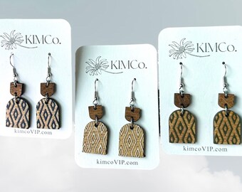 Boho wood earrings