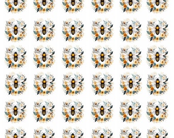 Honey Bee Floral Clay Transfer Paper, Image Transfer Design for Earrings, Water Soluble Transfer Paper for Polymer Clay