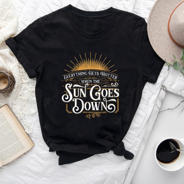 Womens Everything Gets Hotter When The Sun Goes Down Country Music V-neck T-shirt #B0838CCBK2