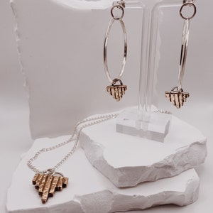 Hand Cast Brass Pendant Necklace: Sterling Silver Chain