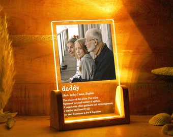 Custom Dad Photo Plaque - Dad Definition Gift - Personalized Father Gift - Gift for Daddy - Fathers Day Gift - Dad Definition Photo Print