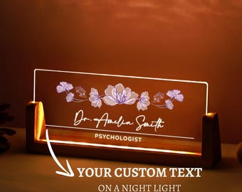 Personalized Desk Name Plate - Psychologist Gift - New Job Gift - Office Decor for Women - Custom Name Sign - Corporate Gifts - Boss Gifts