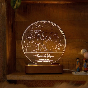 Carte du ciel étoilée comme cadeau de Noël pour les couples - Cadeau pour femme/mari - Carte des étoiles personnalisée - Cadeau pour lui - Cadeau pour elle - Cadeaux de fiançailles de mariage