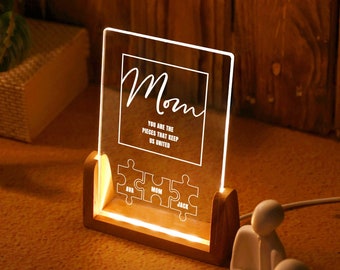 Personalized Mom Puzzle Night Light - Perfect Mom Gifts - Mom Birthday Gift Ideas - Mothers Day Gift from Kids - Meaningful Gifts for Mom