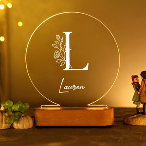 Luz de noche con letras personalizadas - Regalo para preadolescentes - Regalo para adolescentes - Ideas para regalos de cumpleaños - Decoración para habitaciones infantiles - Decoración para guarderías - Regalos de Navidad