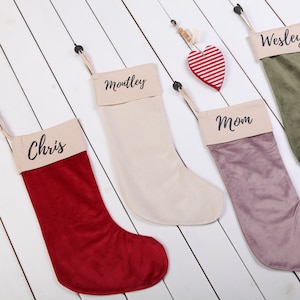 Personalised Velvet Christmas Stocking - Custom Name Holiday Decor - Personalized Christmas Decoration - Perfect Xmas Gift - 1 Stocking