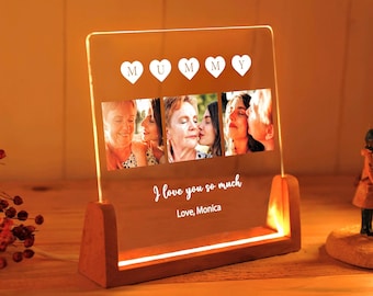 Custom Photo Night Light for Mom - Mummy Birthday - Unique Gifts for Mom - Mom Gift Ideas - Gift from Daughter - Christmas Gift for Mom