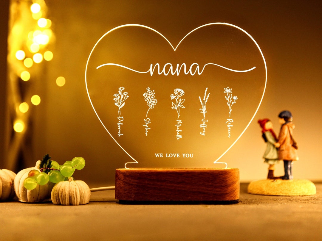 Nana Mothers Day Gift Nana Lamp Nana Flower Gift Gift for Nana