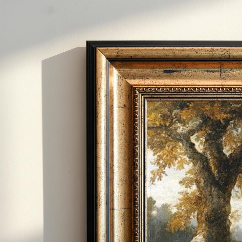 Antique Gold Finish TV Frame, Compatible with all Tv Brand, Custom TV Frame 32 43 50 55 Inch Ornate Frame TV Frame for Your Samsung Frame Tv