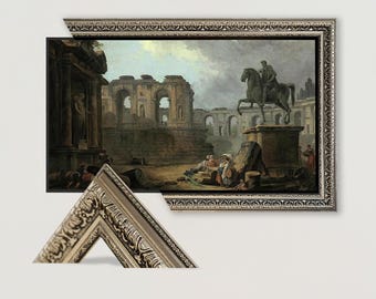 Custom Silver TV Frame, 32 43 50 55 Inch Ornate Frame, TV Frame for Your Samsung Frame Tv, Custom Tv Frame for TCL Handmade Tv Frame