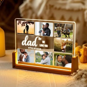 Custom LED Dad Gift - Acrylic Night Light for Dad - Personalized Dad - Fathers Day Gift from Kids - Dad Room Decor - Birthday Gift for Dad