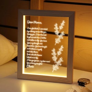 Lámpara de noche personalizada con letra escrita a mano - Regalo para mamá - Regalo de cumpleaños para abuela Nana - Regalo para el Día de la Madre - Regalo para mamá de su hija