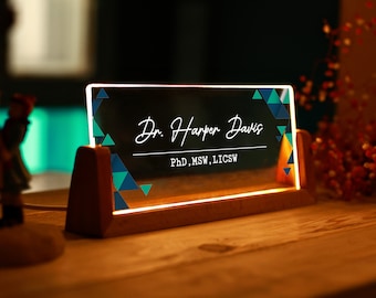 Personalized Doctor Gift - Teacher Name Plate - Office Decor - Desk Name Plate Custom - Name Plate for Desk - Daughter Son Gifts - Phd Gift