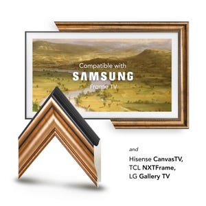 アンティークゴールド仕上げのテレビフレーム、Samsungフレームに対応、カスタムテレビフレーム32 43 50 55インチの装飾フレームテレビフレーム、Samsungフレームテレビ用 画像 5