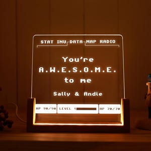 Personalized Acrylic Night Light - Fallout LED Light Decor - Fallout Sign - Custom Name Sign - Valentines Day Gift for Him - Christmas Gifts