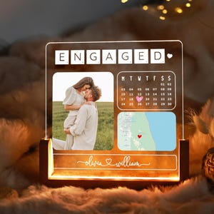 Personalized Engagement Gift with Location - Gift for Engagement - Engaged Gift - Engagement Frame - Wedding Engagement Gifts for Couple