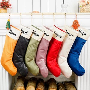 Medias navideñas de lujo de terciopelo - Medias navideñas - Decoraciones navideñas - Medias de terciopelo - Medias de lujo - Medias personalizadas