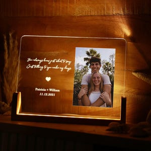Personalized Couple Name & Photo Night Light - Custom Gift Idea for Partners - Newly Wed's First Anniversary Gift - Couple's Wedding Present