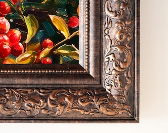 Marco para TV Samsung Frame, marco personalizado, bisel decorativo para TCL NXTFrame, marco para TV moderno y rústico hecho a mano en color marrón oscuro.