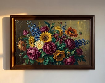 Custom Radiant Gold Hues Walnut Tv Frame, Decorative Frame, Samsung Frame Tv Bezel, Handmade Tv Frame, Brown Tv Frame