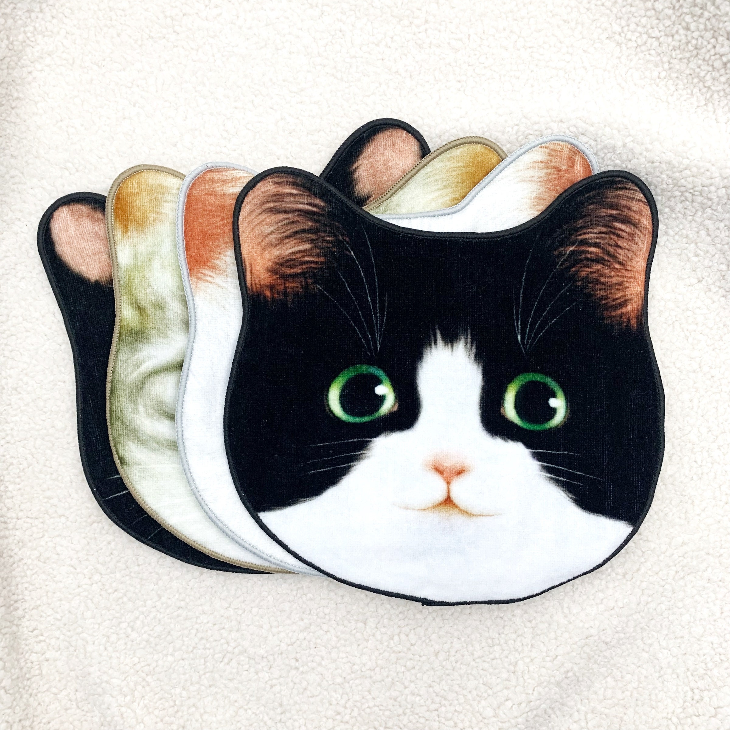 DaisyJoy Cat Funny Hand Towels for Bathroom Kitchen - Cute Decorative Cat  Decor Hanging Washcloths Face Towels(Smile Blackwhite Cat) 