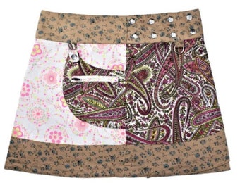 JEP Holland Reversible Classic Wrap Skirt With Pocket , Summer Skirt, Women Mini Skirt, Cotton Short Skirt, Universal Size