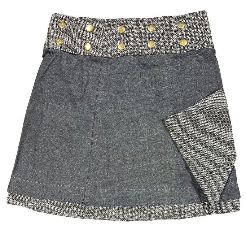 JEP Reversible Wrap Skirt, Girl's Snap Skirt, Teens Clothing Skirt, Universal Skirt, Denim And Cotton Skirt, Waist Size 56cms To 92cms afbeelding 2