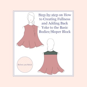 Step-by-step on How to Creating Fullness and Adding Back Yoke to the Basic Bodice/Sloper Block