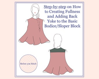 Step-by-step on How to Creating Fullness and Adding Back Yoke to the Basic Bodice/Sloper Block