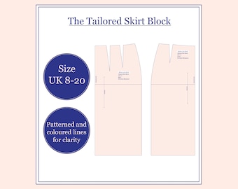 UK Size 8 - 20 Tailored Skirt Block Pattern