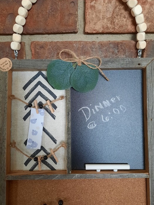 Pin Board,memo Board, Rustic Wood, Message Board, Wood, Distressed, Boho, Chalk Board, Cork