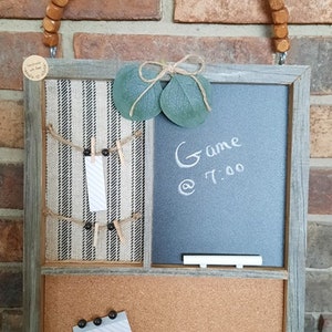 Farmhouse Memo board, Rustic wood, message board, chalkboard, corkboard, sticky notes, boutiqueinthecountry