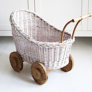 Noworodek Rekwizyty Wiklinowy wózek, Wiklinowy wózek dla dziecka, Rekwizyty do zdjęć, Rekwizyty do zdjęć dla dzieci, Wózek dziecięcy, Kinderwagen, Akcesoria do zdjęć, Obiekty na zdjęcia
