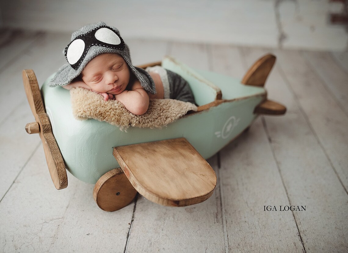 Newborn Props Plane Flugzeug Wooden Baby Airplane Basic Etsy México