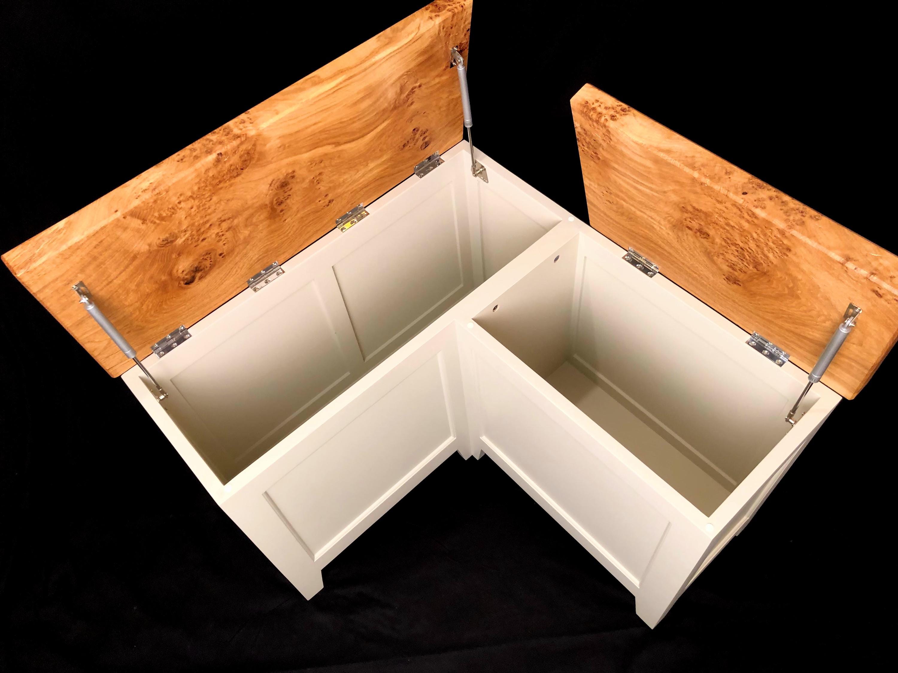 Handmade Solid Wood Storage Bench – Painted Base, Hallway or Living ...