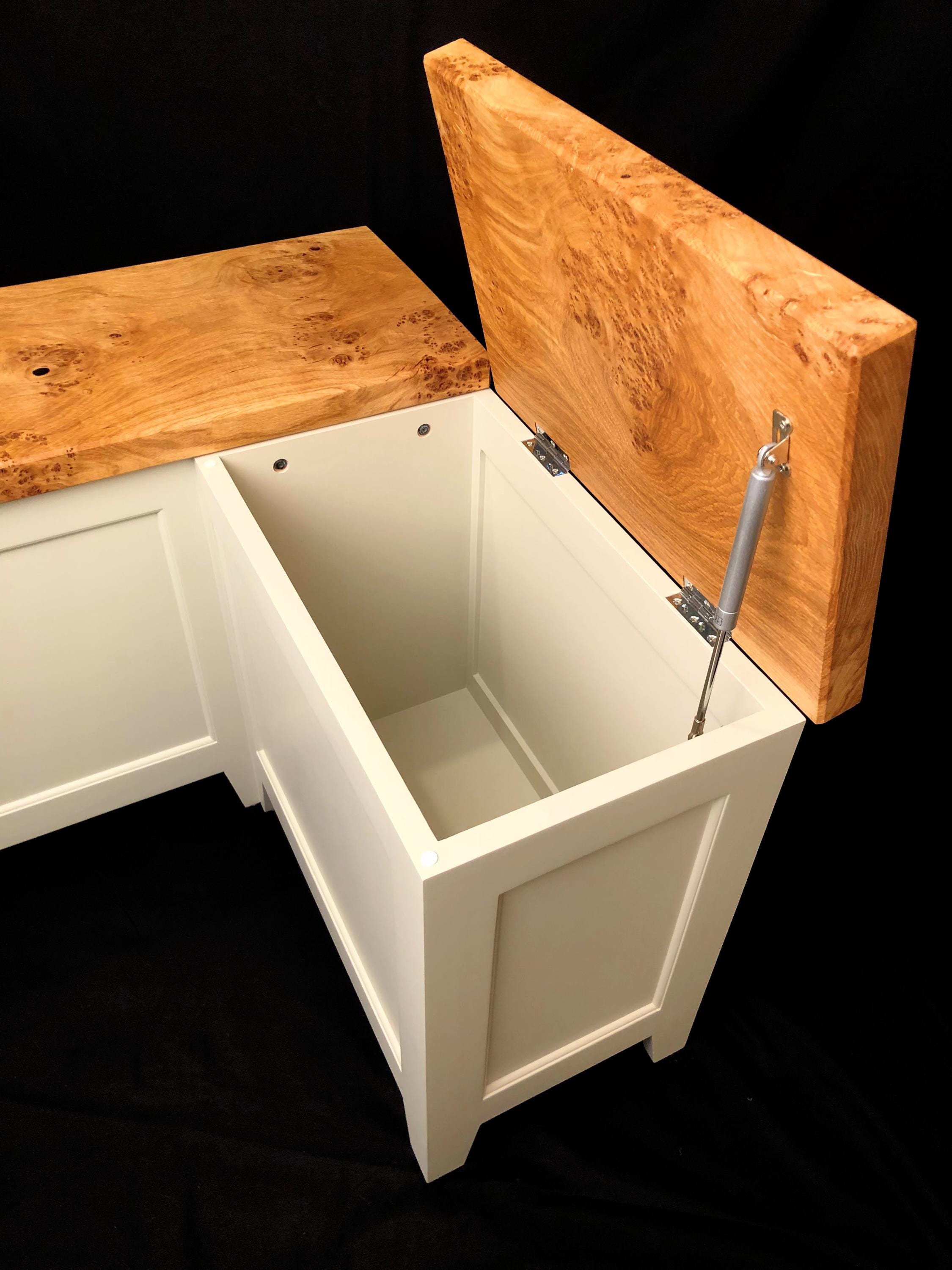 Handmade Solid Wood Storage Bench – Painted Base, Hallway or Living ...