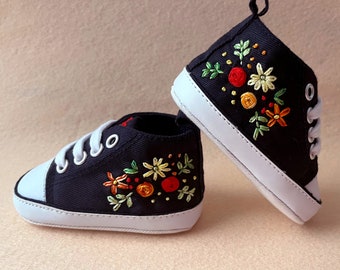 Personalized embroidered baby shoes