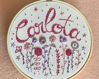 custom embroidery name frame