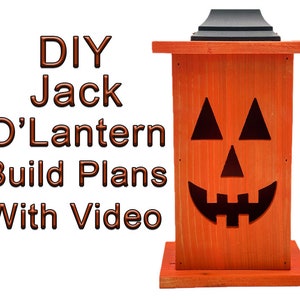 Jack O Lantern Woodworking Plans With Instructional Video.  2 Versions Included (LED Solar and LED Tea Light Version)