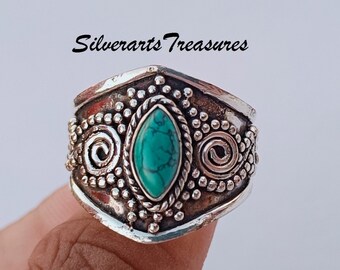 Handmade Turquoise Sterling Silver Ring: December Birthstone