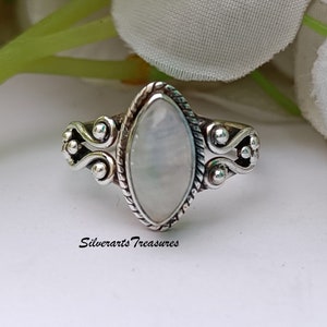 Natural Moonstone Ring, 925 Sterling Silver, Meditation Ring, Fidget Ring, Handmade Ring, Ring For Woman, Anniversary Gift, Gift For Her
