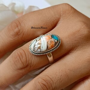 Oyster Turquoise Ring, 925 Sterling Silver, Boho Ring, Gift For Her, Bierthday Gift, Wedding Gift, Unique Ring, Trending Ring