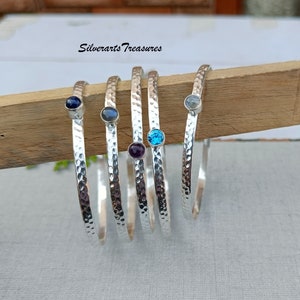 Bracciale in argento sterling con lapislazzuli: pietre preziose, topazio, pietra di luna
