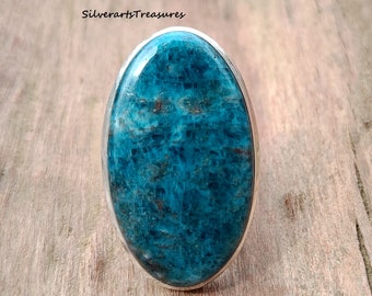 Shattuckite Ring: Sterling Silver Boho Gemstone Band