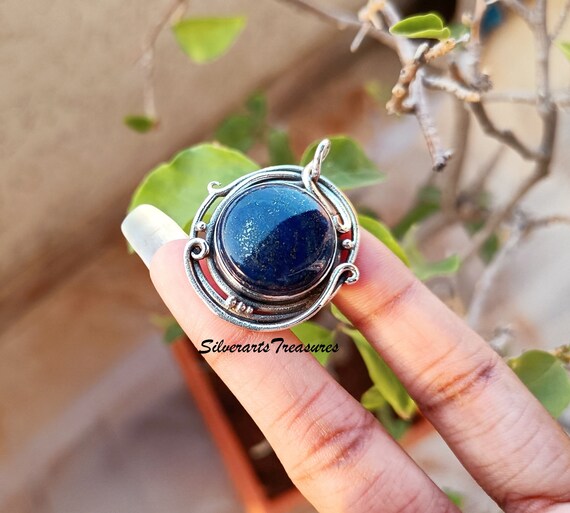 ハンドメイドラピスラズリ925スターリングシルバーペンダント