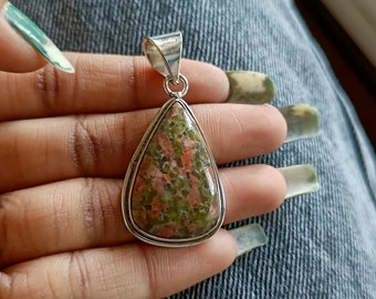 K2 Jasper 925 Sterling Silver Teardrop Pendant - Handmade