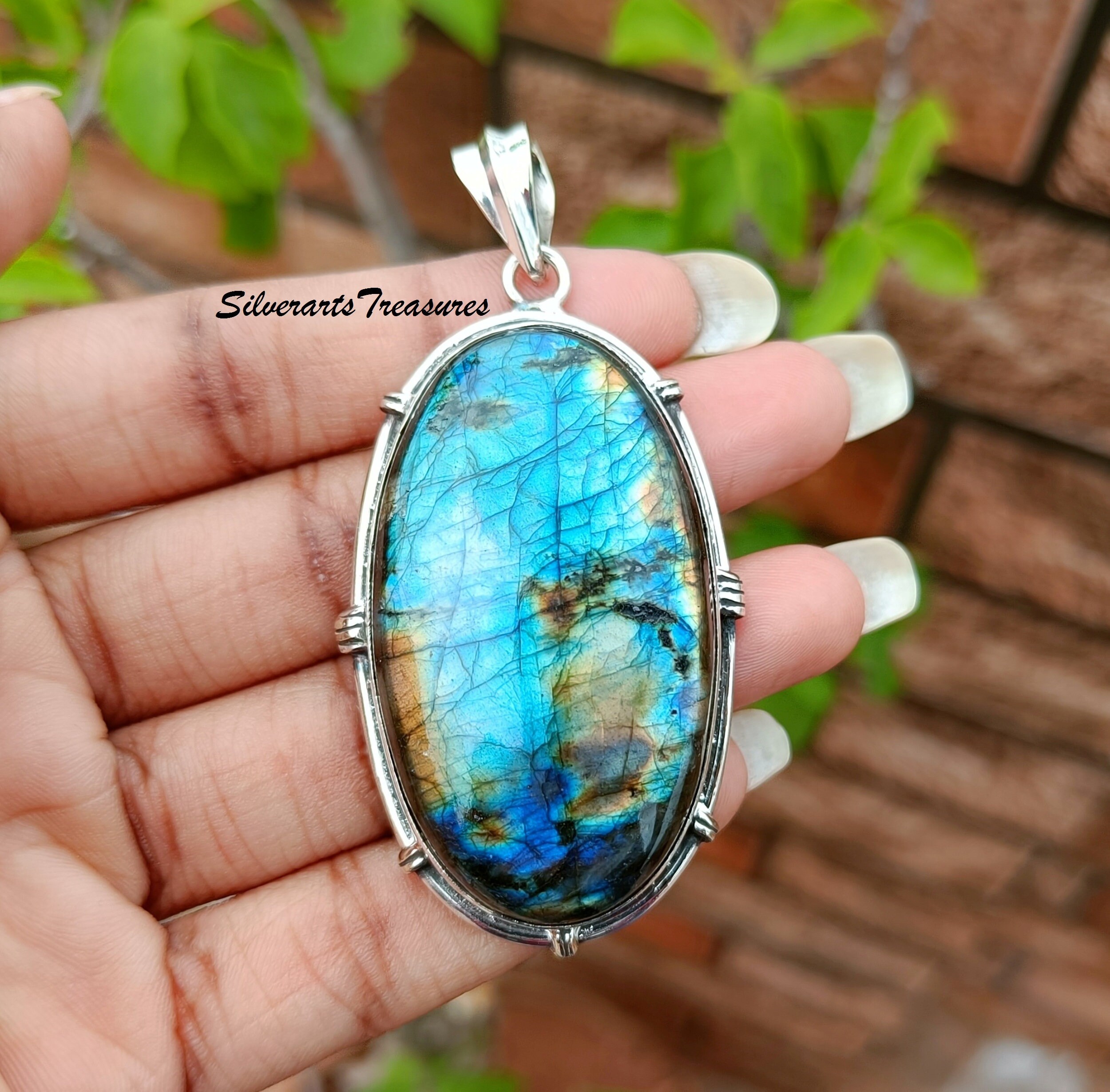 ネックレス・ペンダント MINI ETERNAL BLUE LABRADORITE SILVER NECKLACE MINI ETERNAL BLUE LABRADORITE SILVER NECKLACE