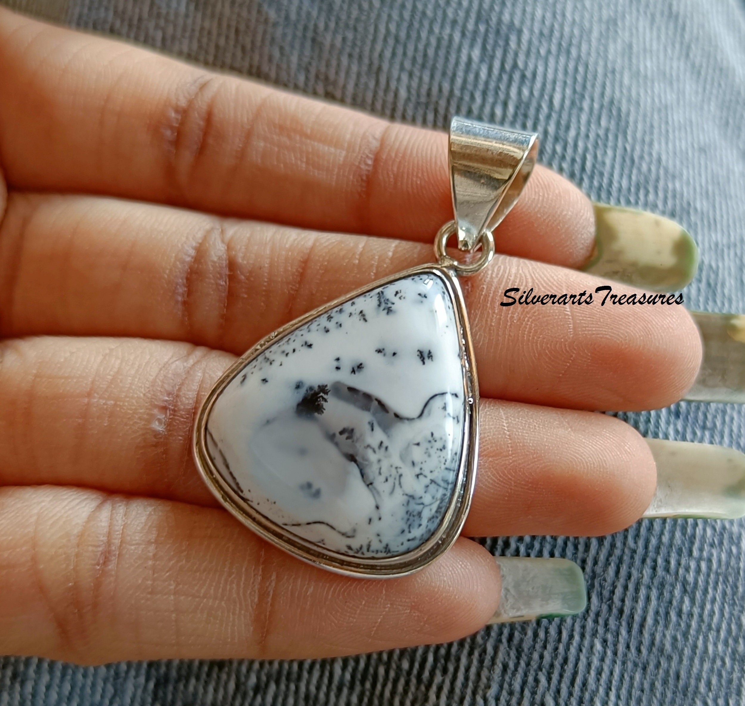 デンドリティックオパール 925 スターリングシルバーペンダント - Etsy デンドリティックオパール 925 スターリングシルバーペンダント - Etsy